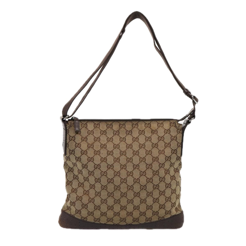 GUCCI GG Canvas Shoulder Bag Beige 145857 84432