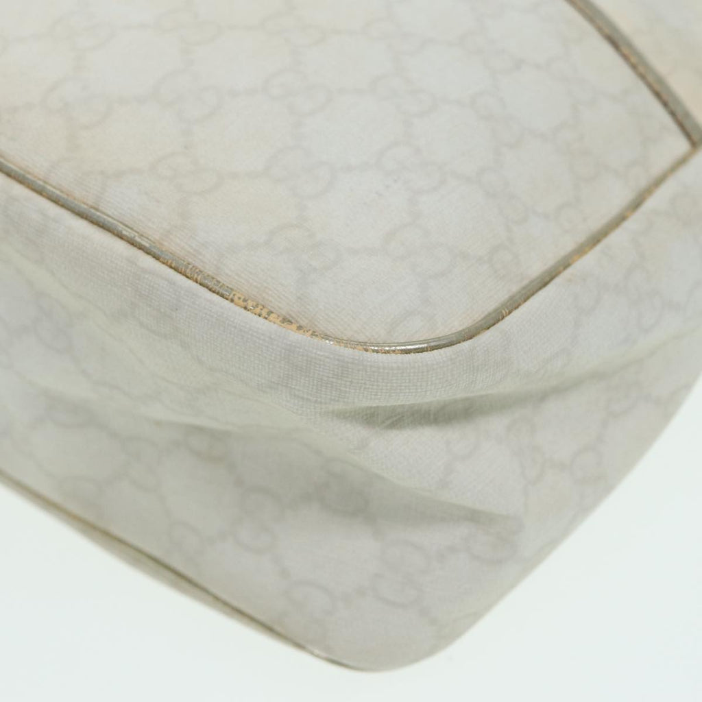GUCCI GG Canvas Shoulder Bag PVC Leather White 84436