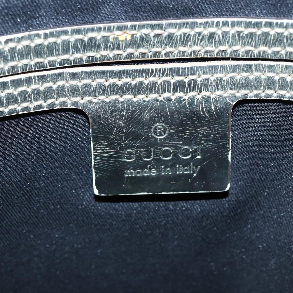 GUCCI GG Canvas Shoulder Bag PVC Leather White 84436