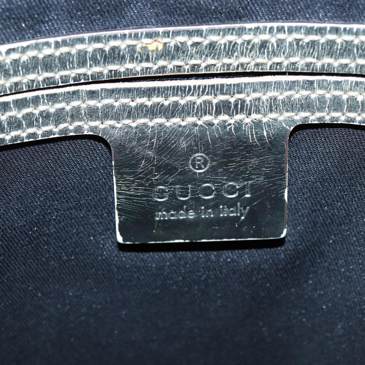 GUCCI GG Canvas Shoulder Bag PVC Leather White 84436