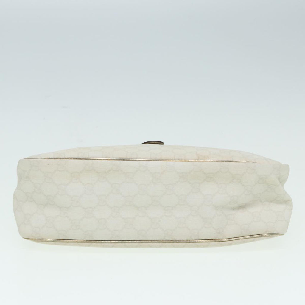 GUCCI GG Canvas Shoulder Bag PVC Leather White 84436