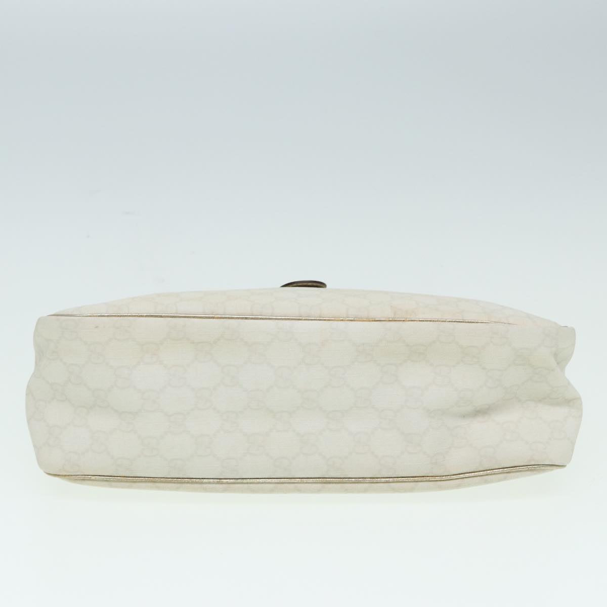 GUCCI GG Canvas Shoulder Bag PVC Leather White 84436