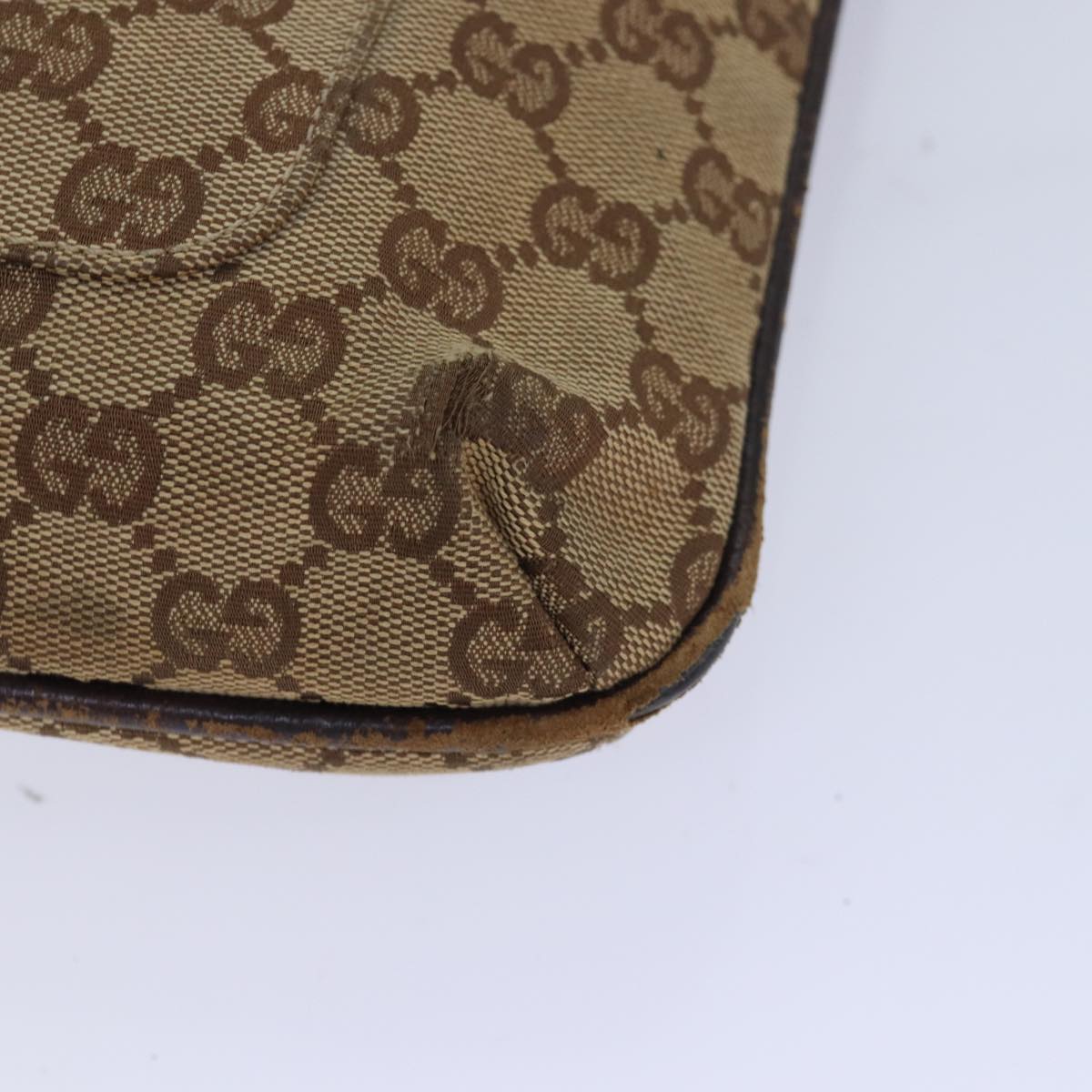 GUCCI GG Canvas Shoulder Bag Beige Brown 122793 84438