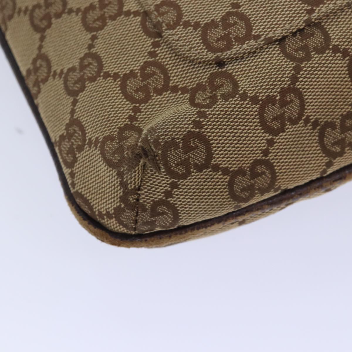 GUCCI GG Canvas Shoulder Bag Beige Brown 122793 84438