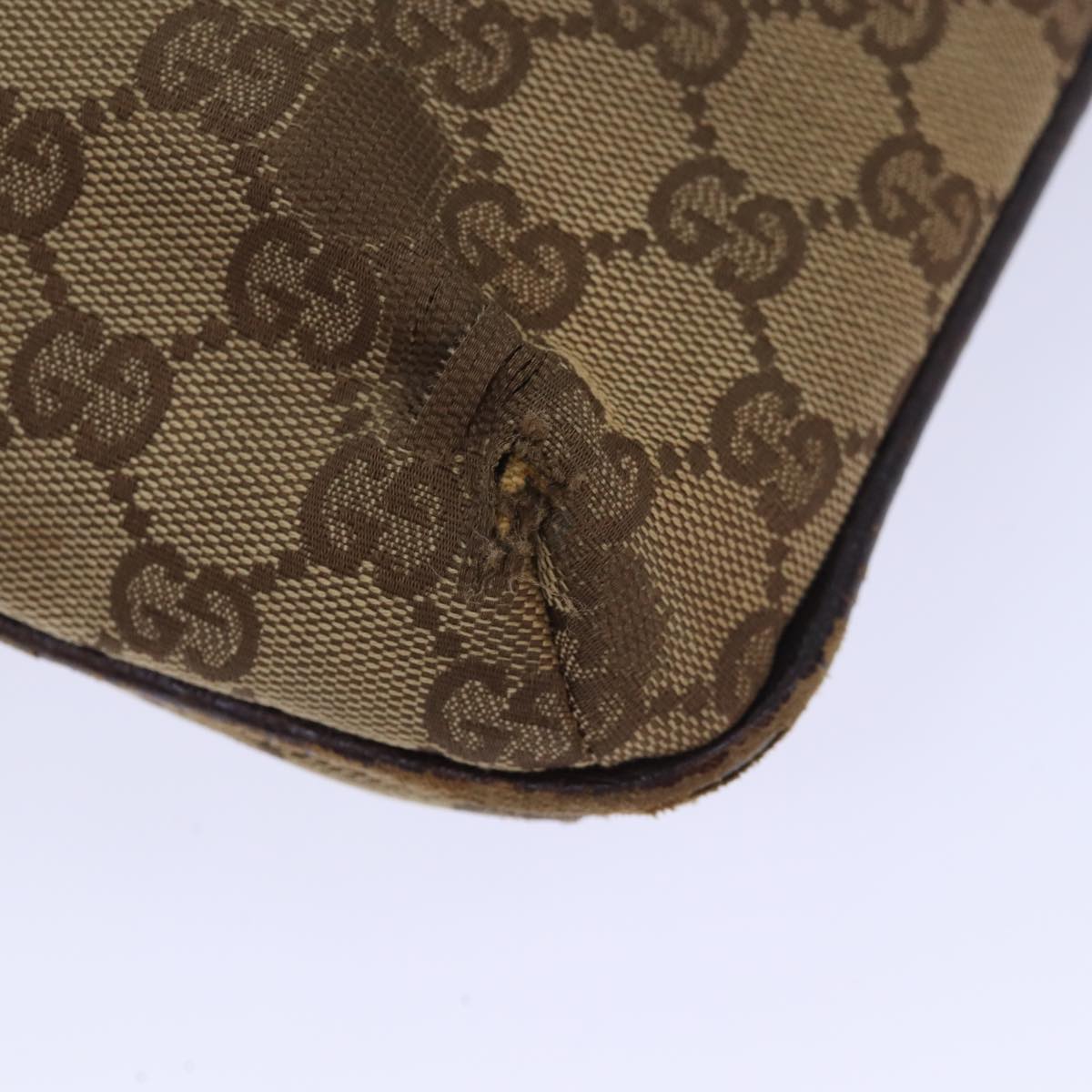 GUCCI GG Canvas Shoulder Bag Beige Brown 122793 84438