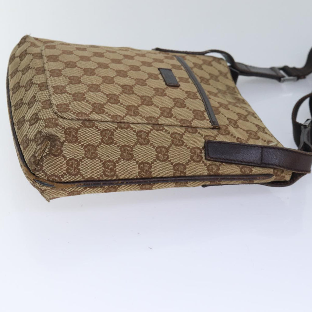 GUCCI GG Canvas Shoulder Bag Beige Brown 122793 84438