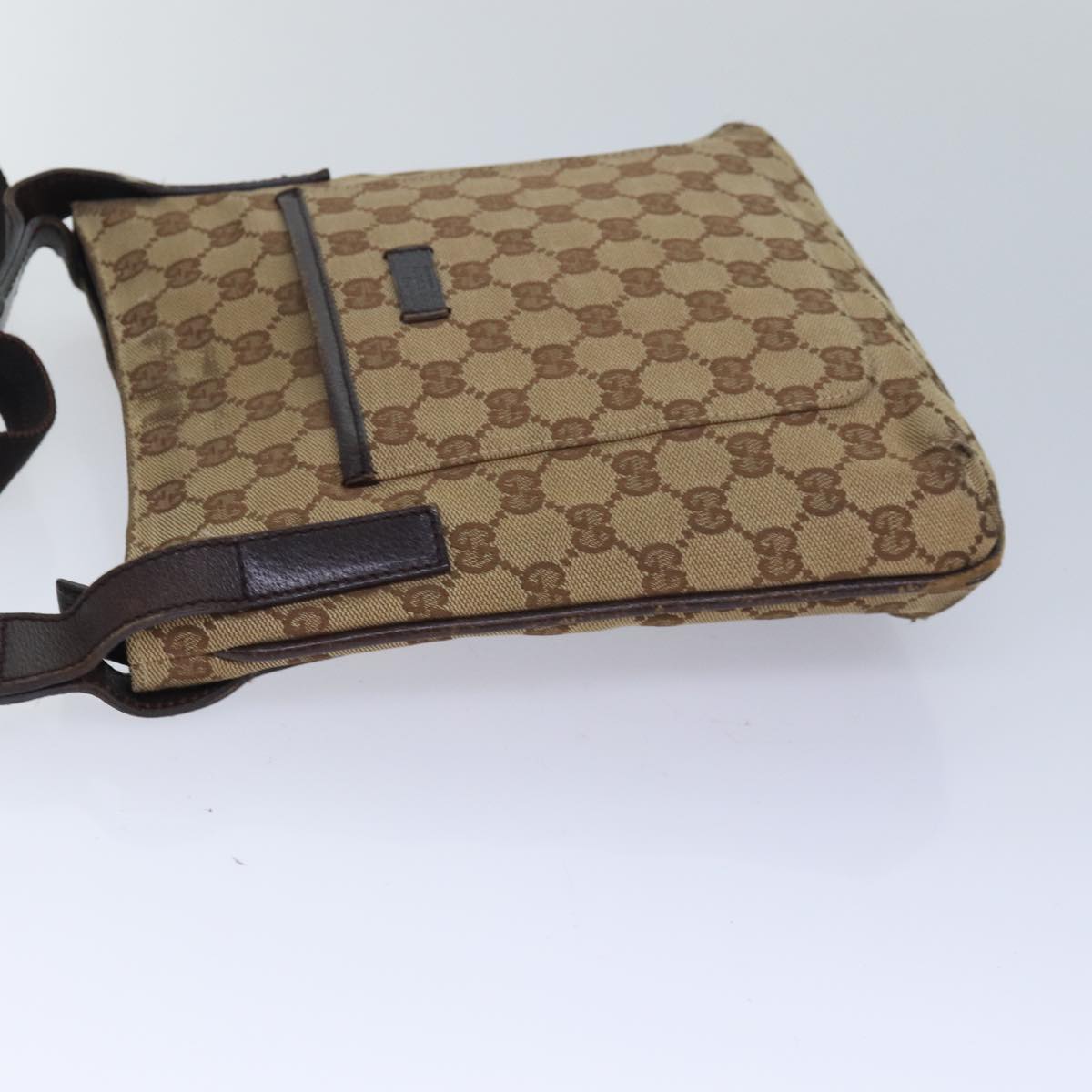 GUCCI GG Canvas Shoulder Bag Beige Brown 122793 84438