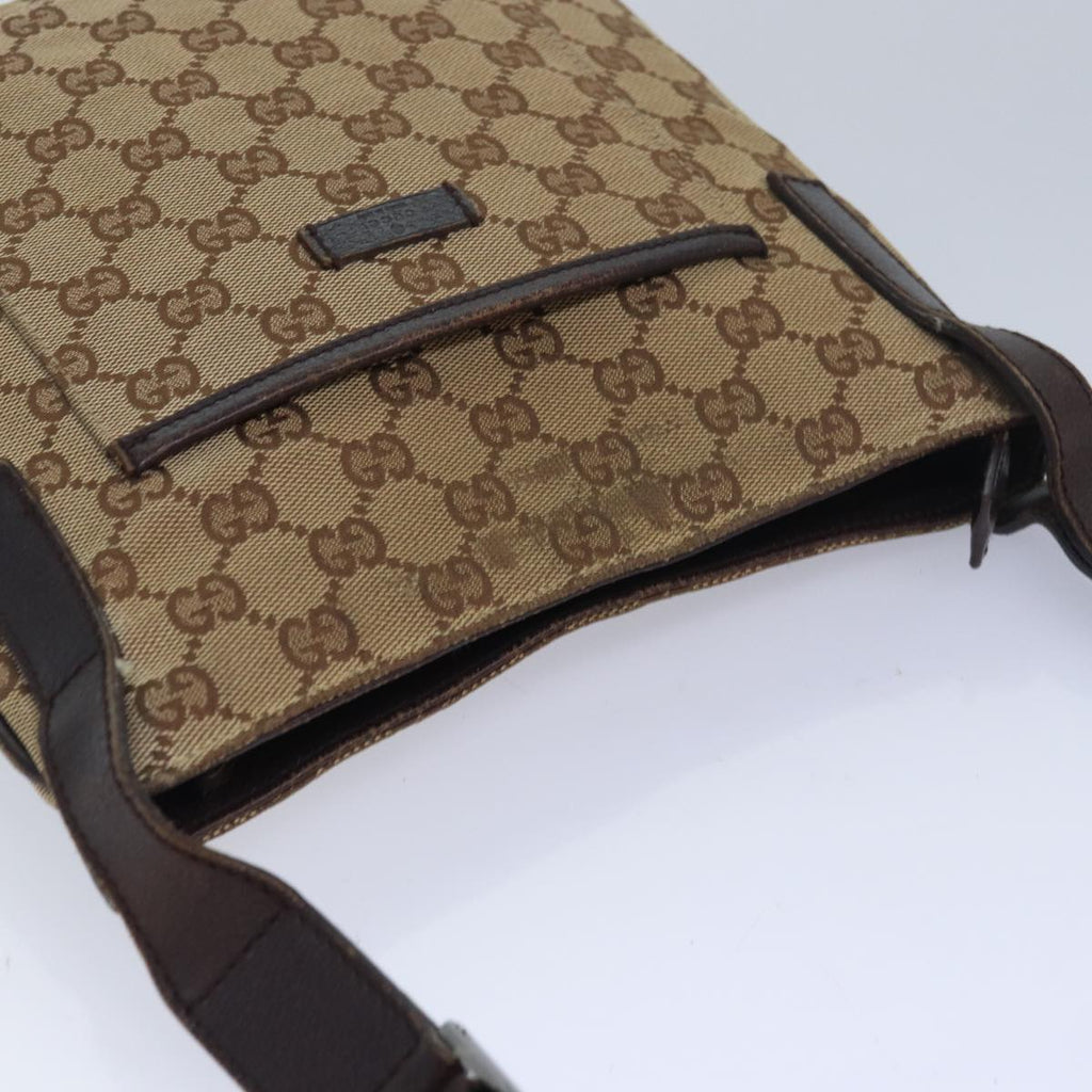 GUCCI GG Canvas Shoulder Bag Beige Brown 122793 84438