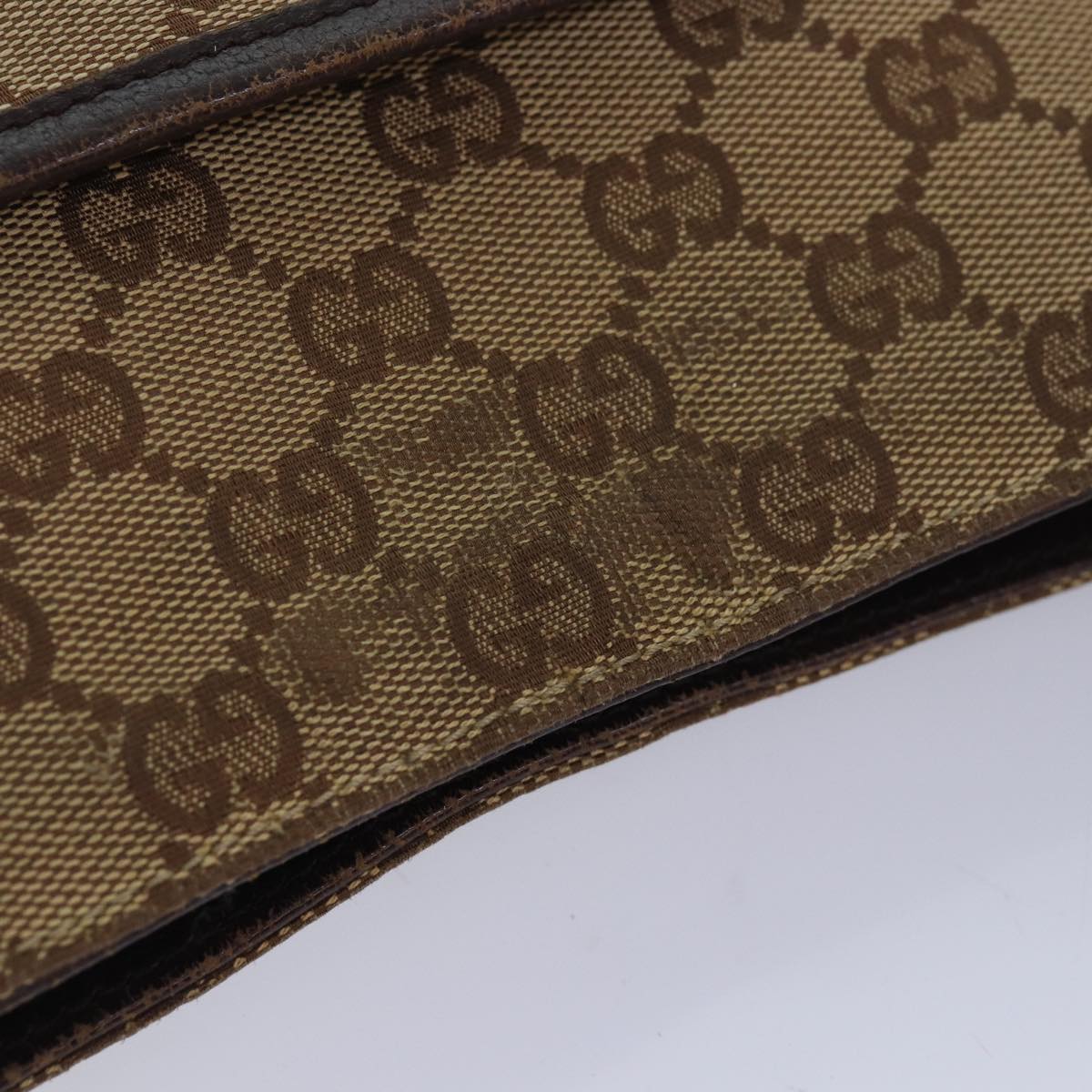 GUCCI GG Canvas Shoulder Bag Beige Brown 122793 84438