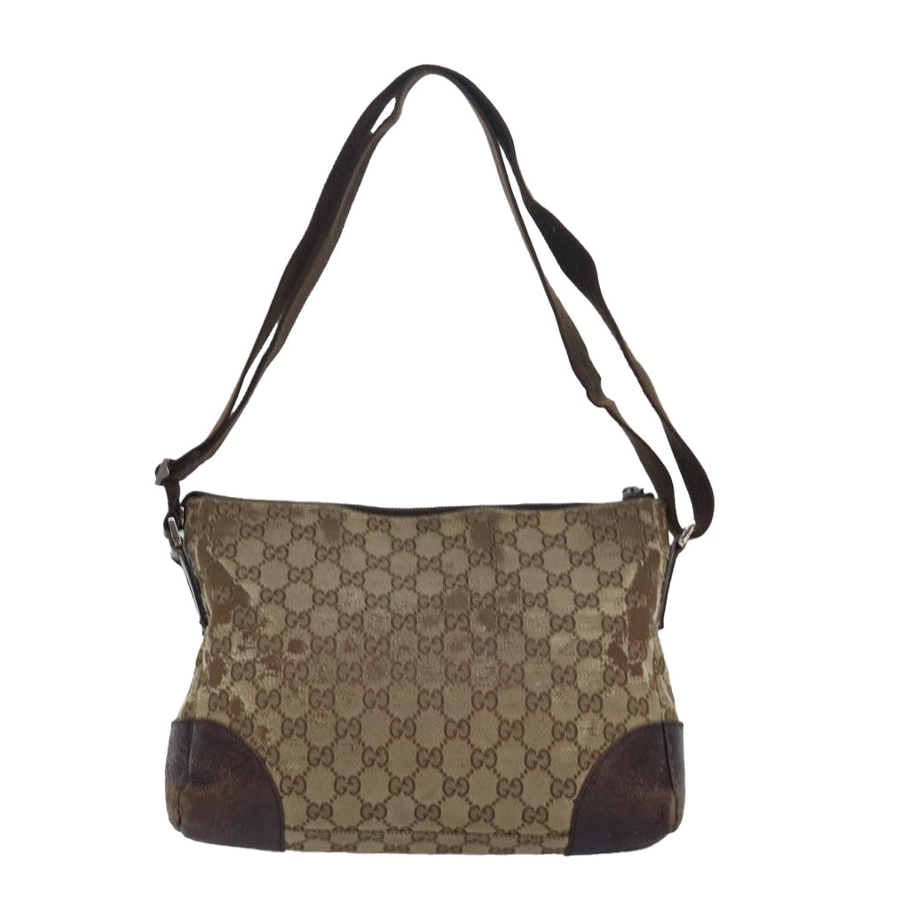 GUCCI GG Canvas Shoulder Bag Beige Brown 114273 84457