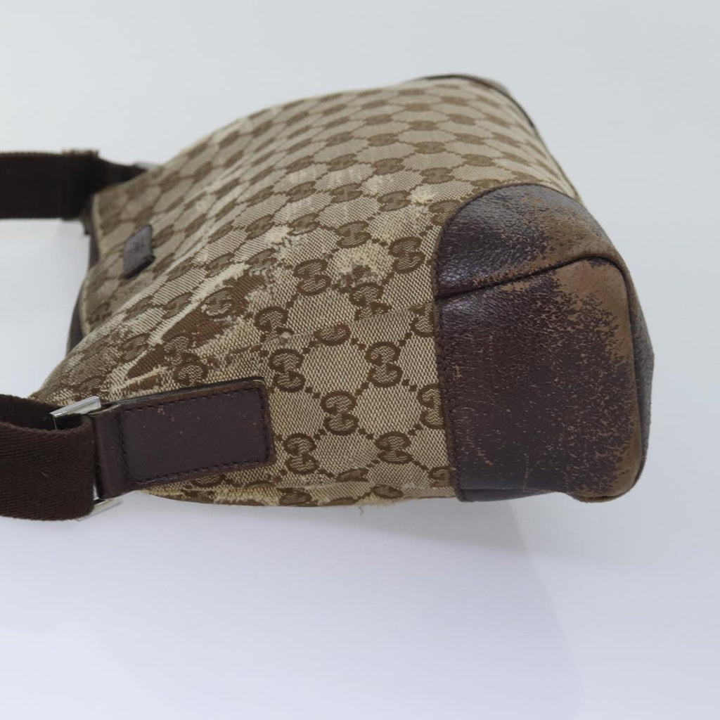 GUCCI GG Canvas Shoulder Bag Beige Brown 114273 84457