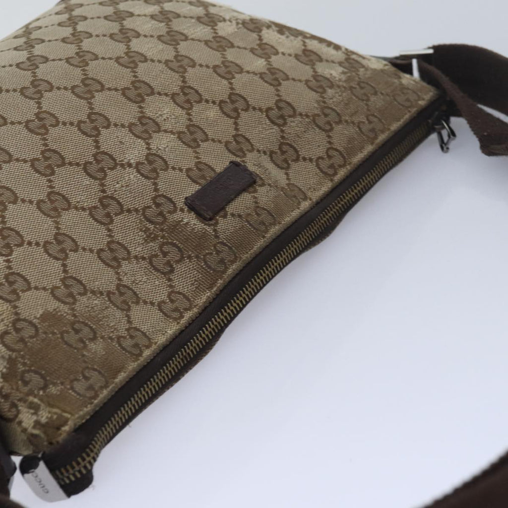 GUCCI GG Canvas Shoulder Bag Beige Brown 114273 84457