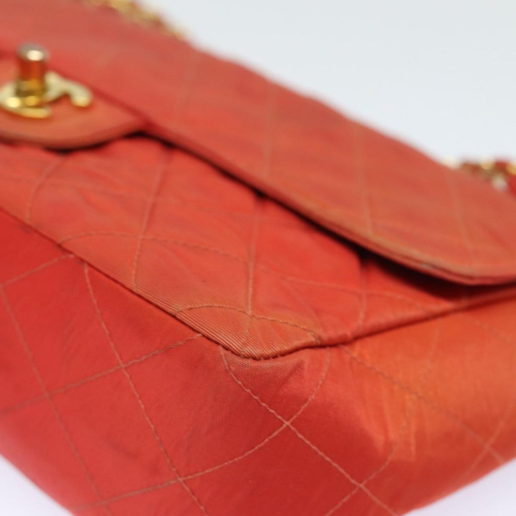 CHANEL Matelasse Chain Shoulder Bag Nylon Orange CC 84479