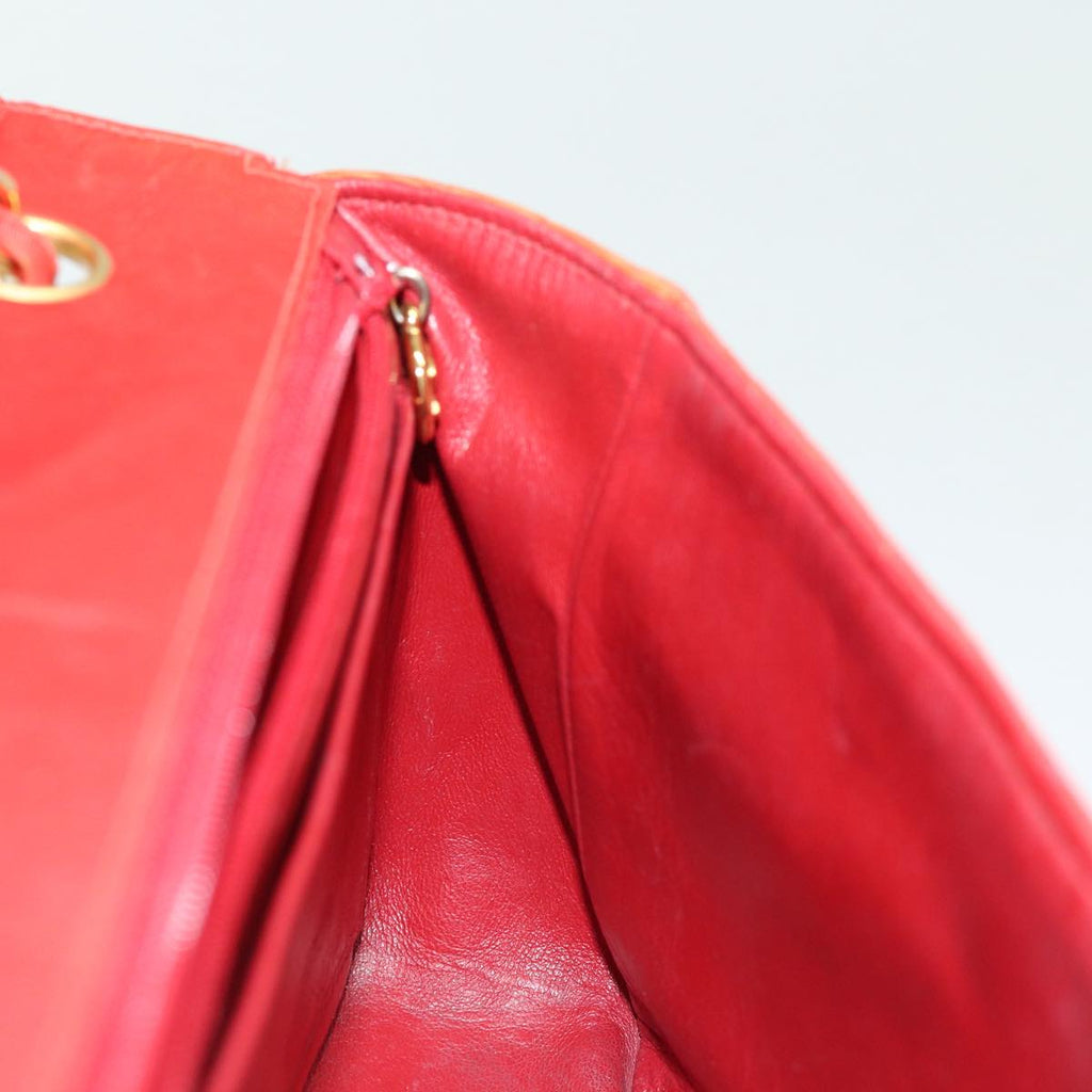 CHANEL Matelasse Chain Shoulder Bag Nylon Orange CC 84479
