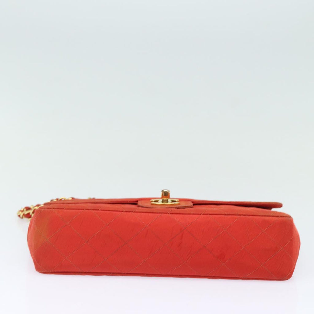 CHANEL Matelasse Chain Shoulder Bag Nylon Orange CC 84479