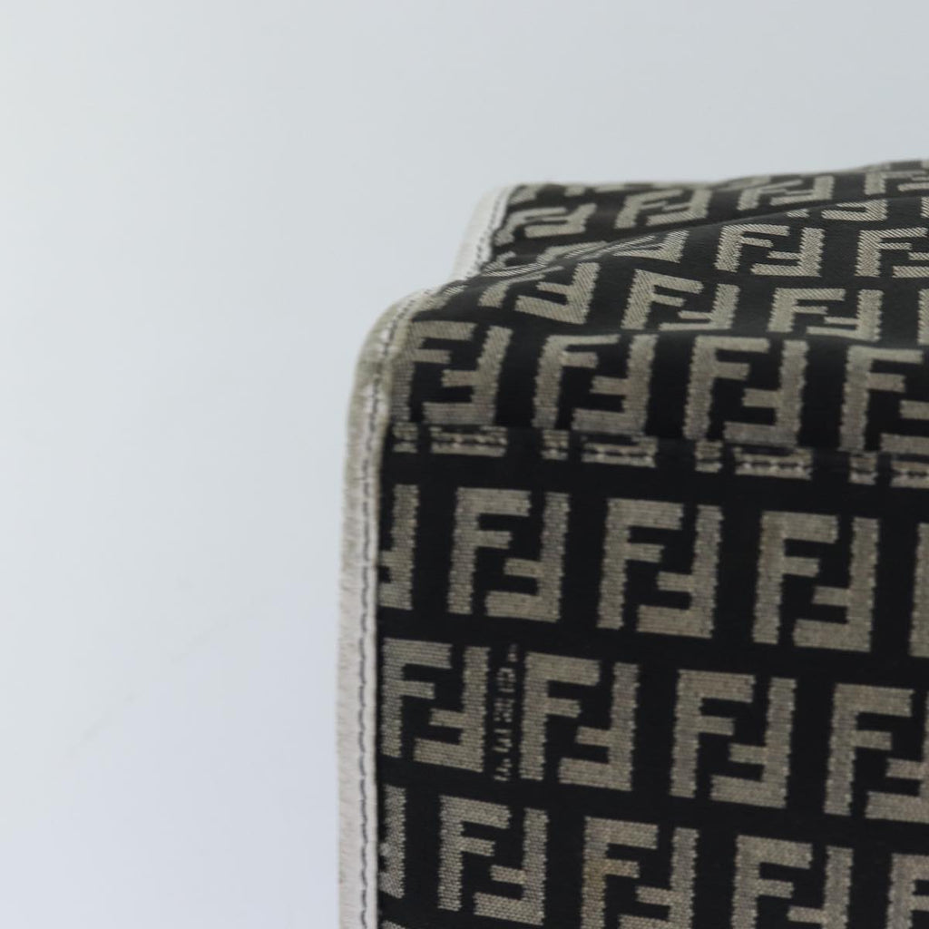 FENDI Zucchino Canvas Tote Bag Brown Gold 84553