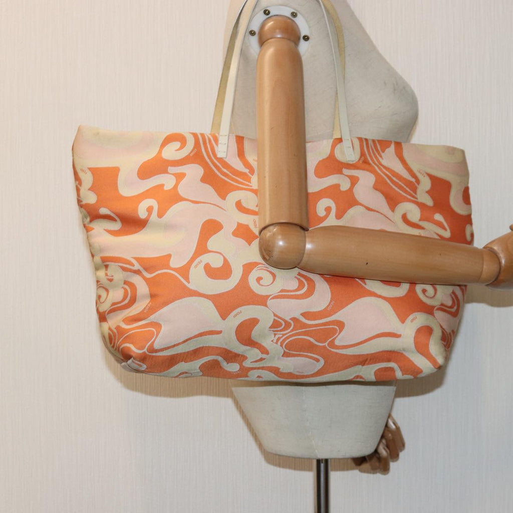 FENDI Tote Bag Canvas Orange Gold 84555