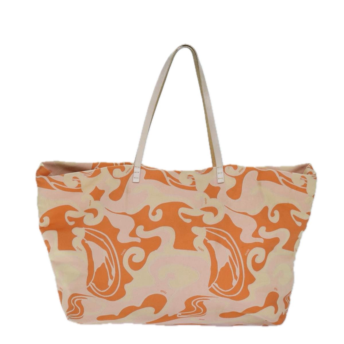 FENDI Tote Bag Canvas Orange Gold 84555