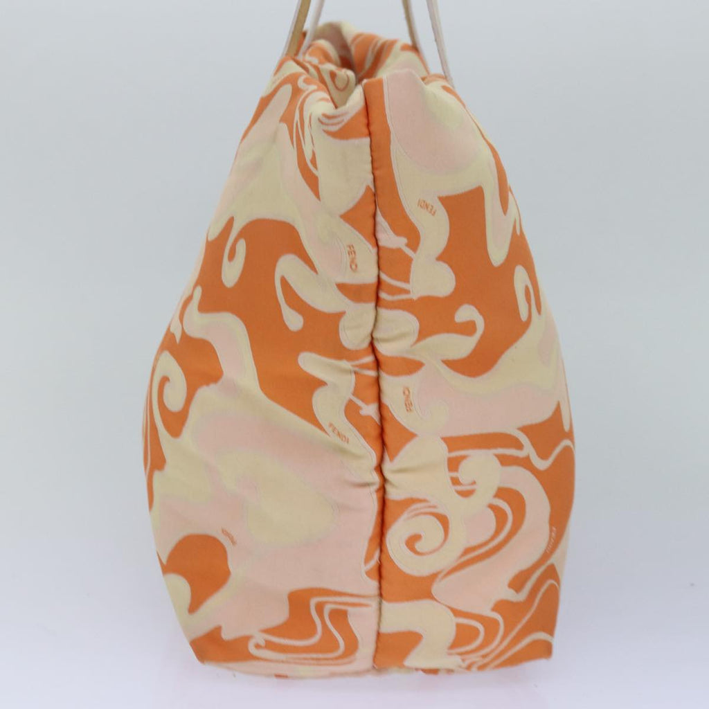 FENDI Tote Bag Canvas Orange Gold 84555