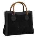 GUCCI Bamboo Hand Bag Leather Black Gold 002 2853 0260 0 84558