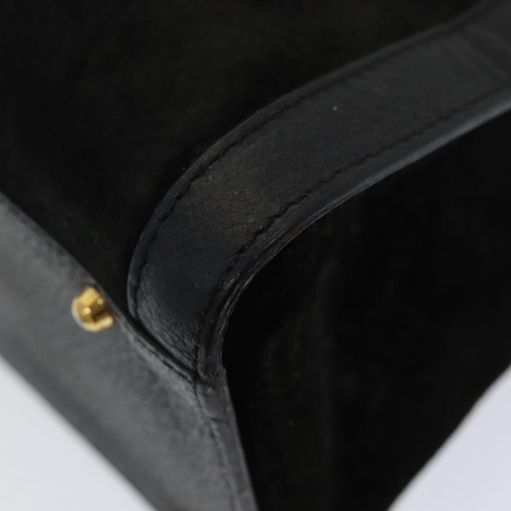 GUCCI Bamboo Hand Bag Leather Black Gold 002 2853 0260 0 84558