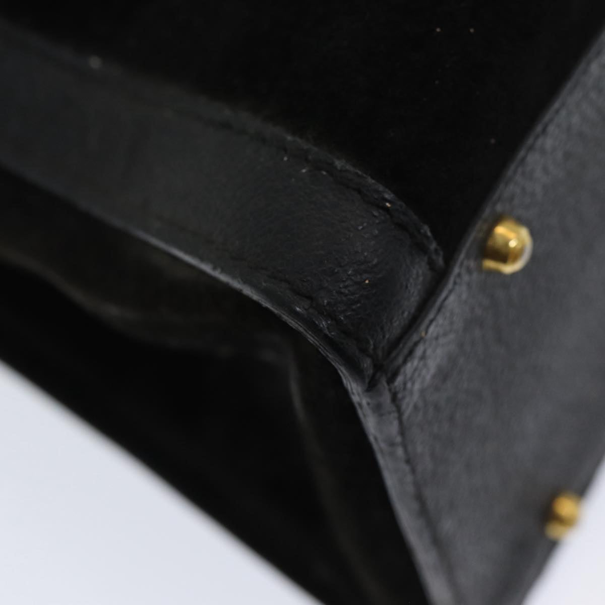 GUCCI Bamboo Hand Bag Leather Black Gold 002 2853 0260 0 84558