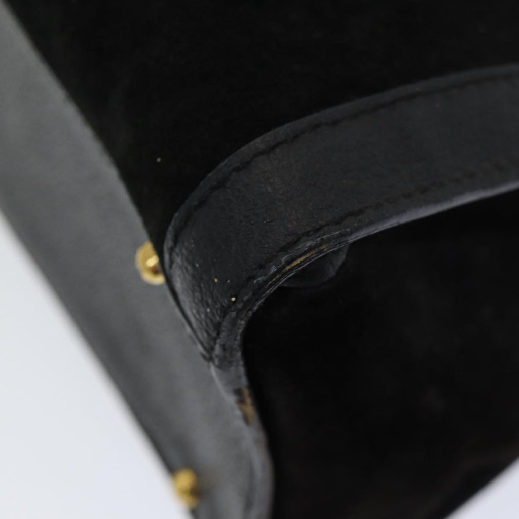 GUCCI Bamboo Hand Bag Leather Black Gold 002 2853 0260 0 84558