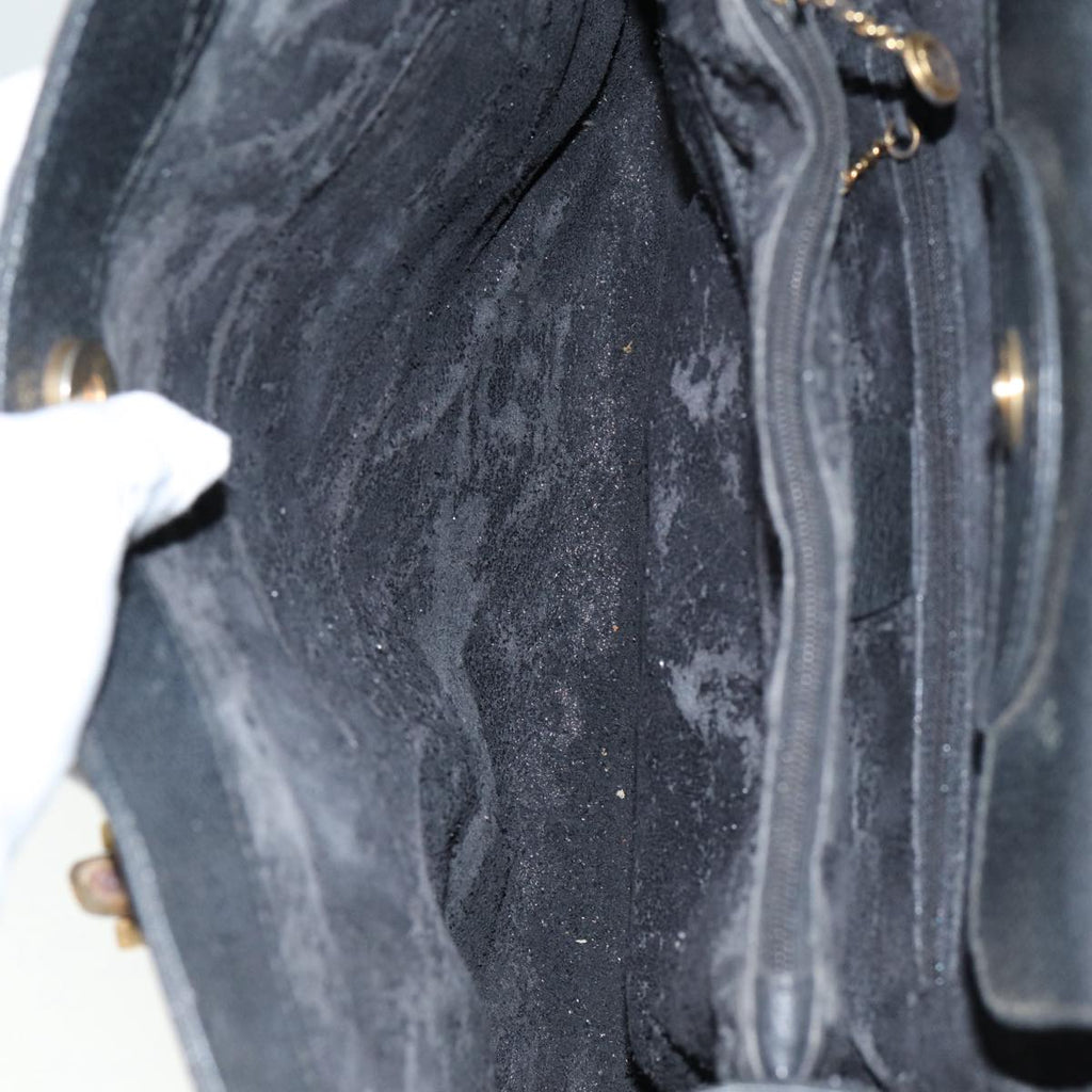 GUCCI Bamboo Hand Bag Leather Black Gold 002 2853 0260 0 84558