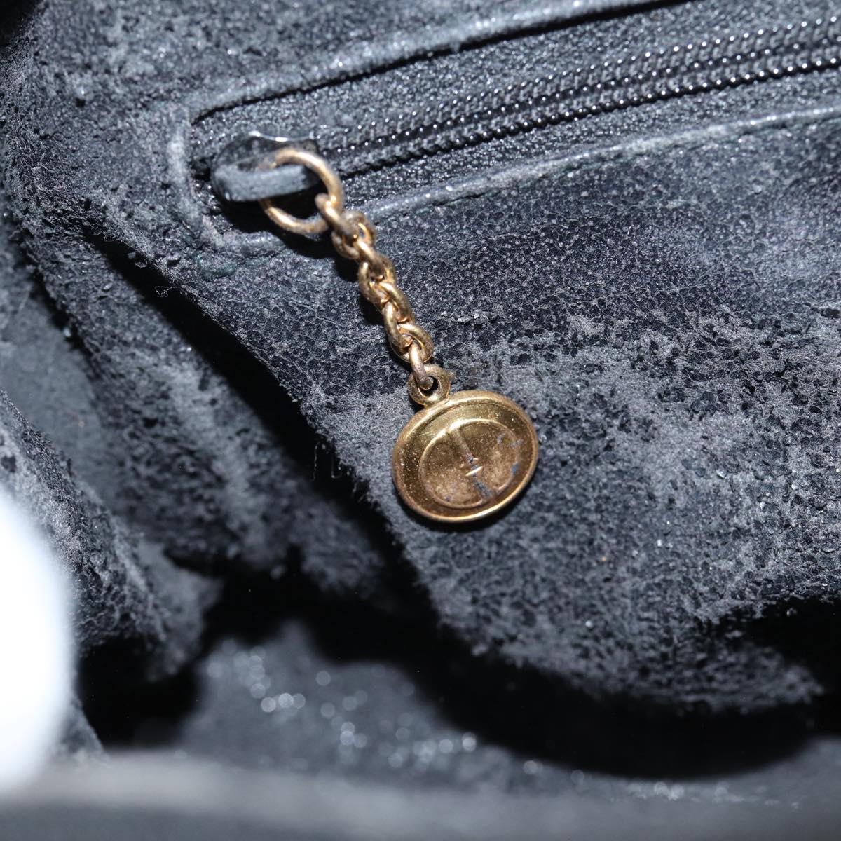 GUCCI Bamboo Hand Bag Leather Black Gold 002 2853 0260 0 84558