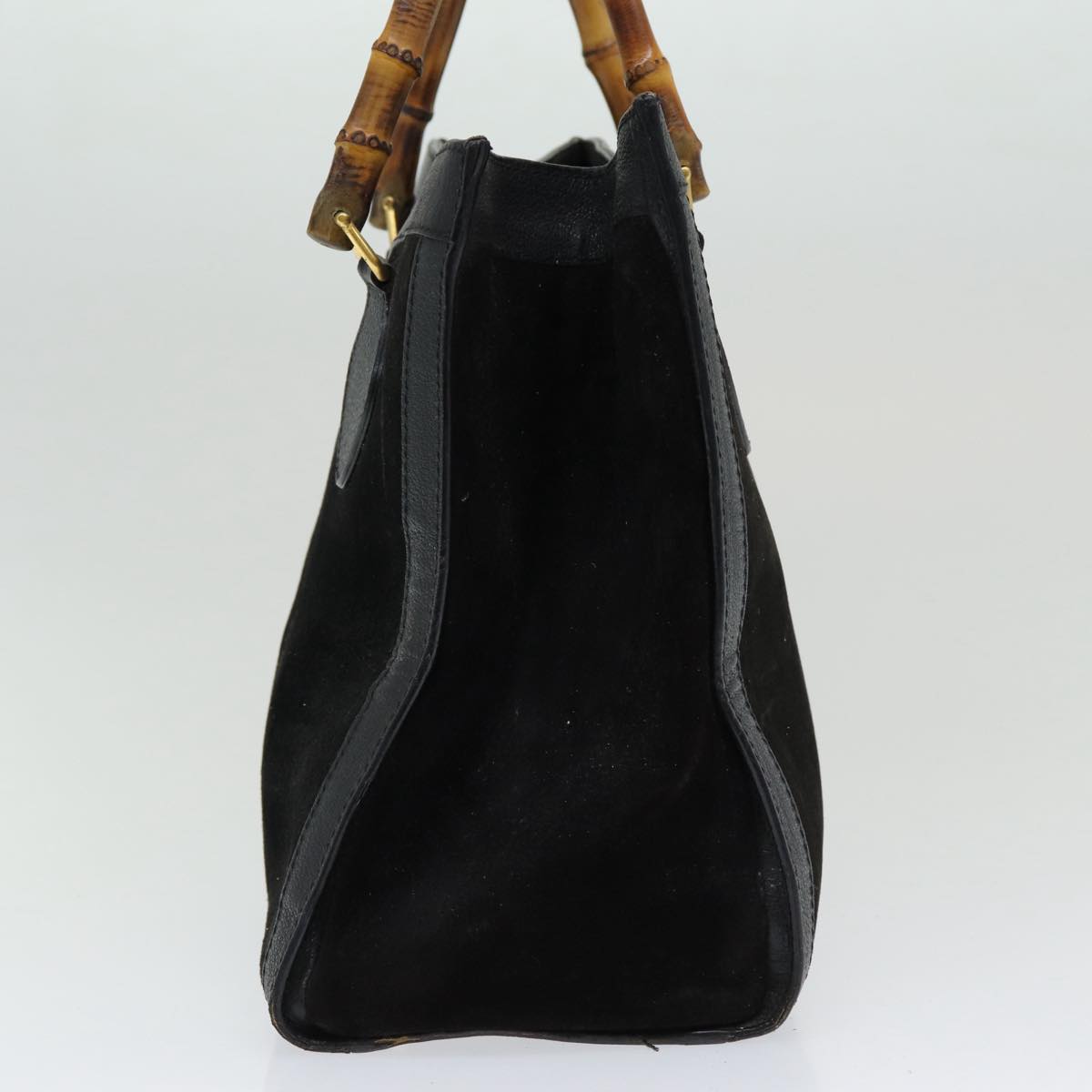 GUCCI Bamboo Hand Bag Leather Black Gold 002 2853 0260 0 84558