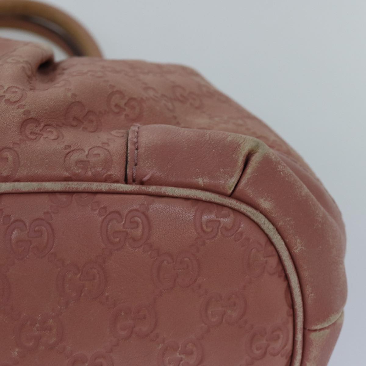 GUCCI GG Canvas Guccissima Hand Bag Leather Pink Gold 247902 84559