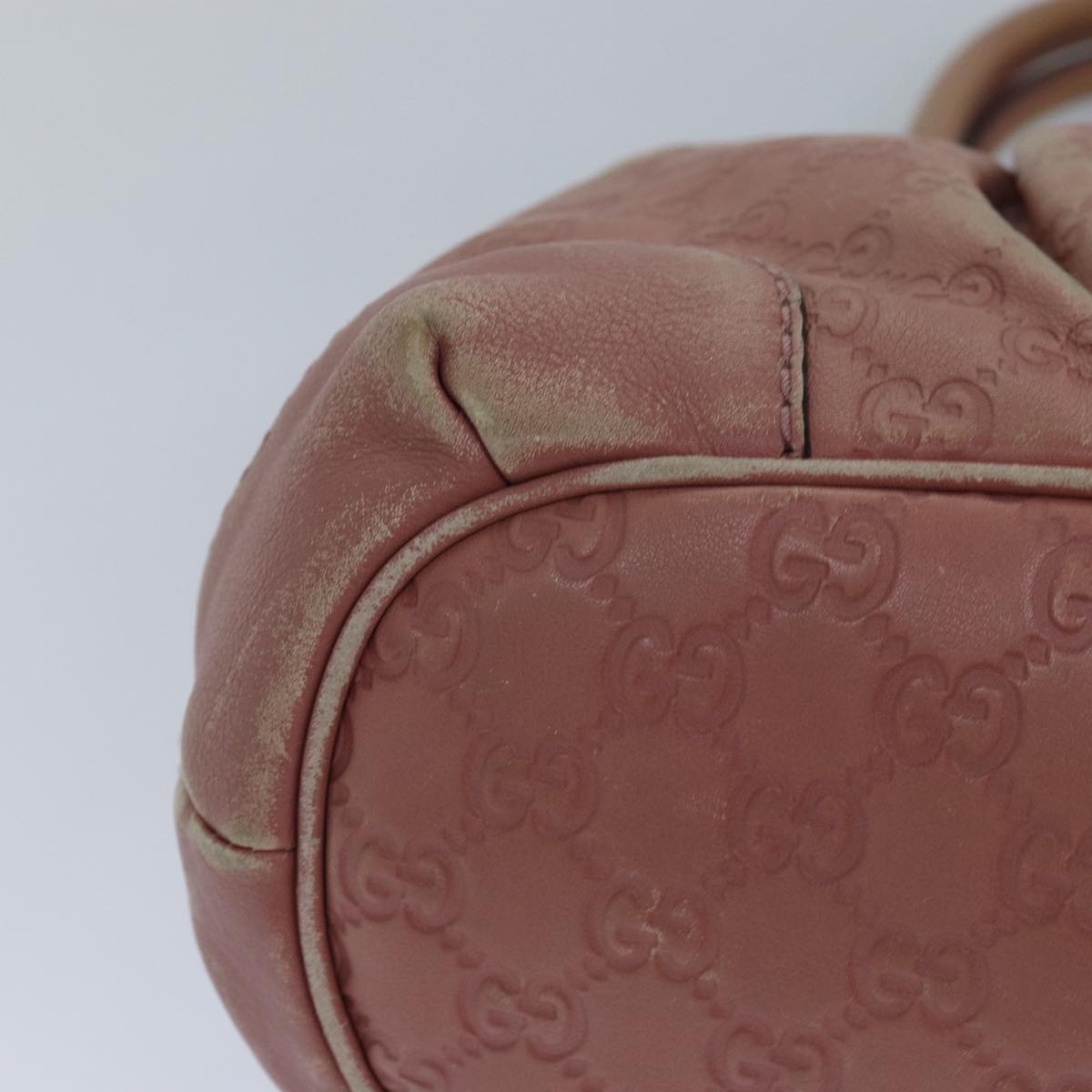 GUCCI GG Canvas Guccissima Hand Bag Leather Pink Gold 247902 84559