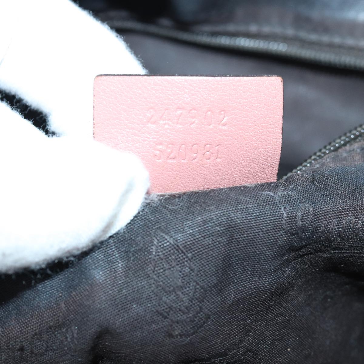 GUCCI GG Canvas Guccissima Hand Bag Leather Pink Gold 247902 84559