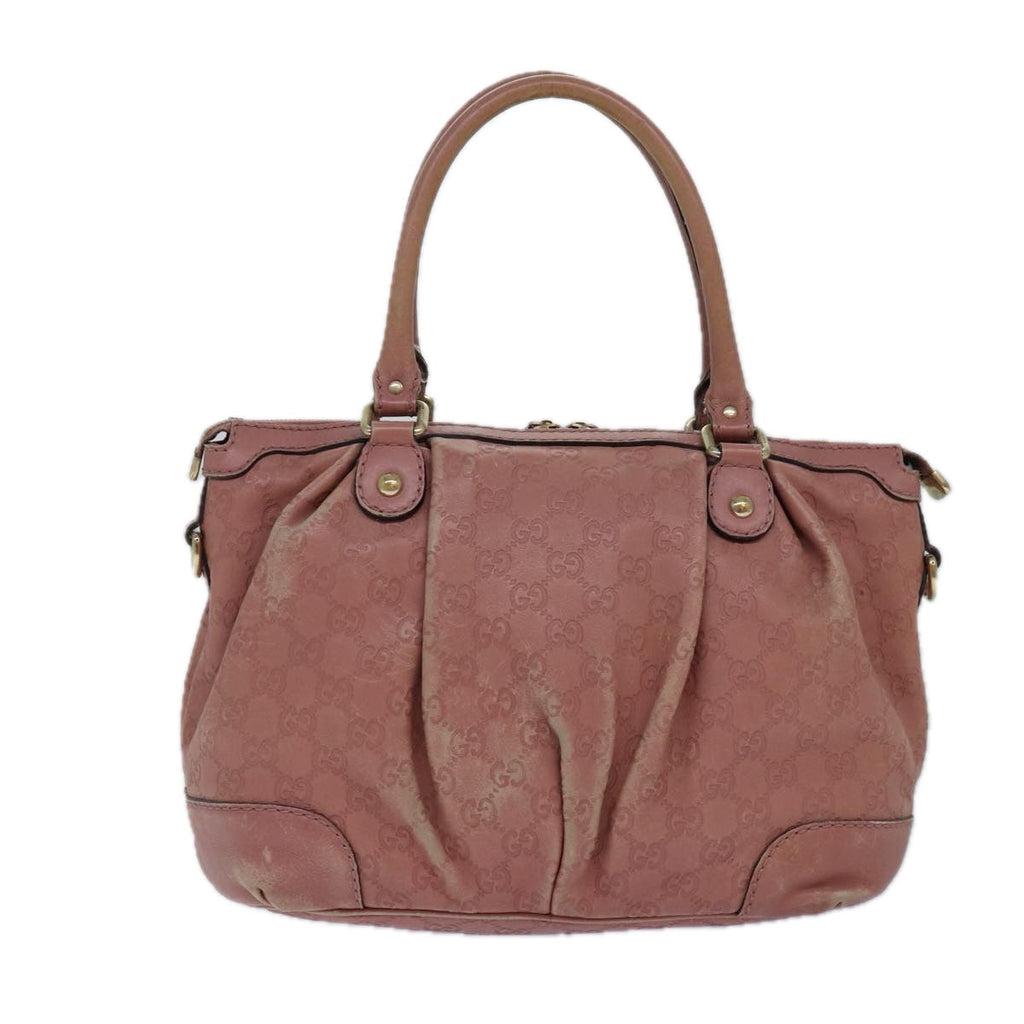 GUCCI GG Canvas Guccissima Hand Bag Leather Pink Gold 247902 84559