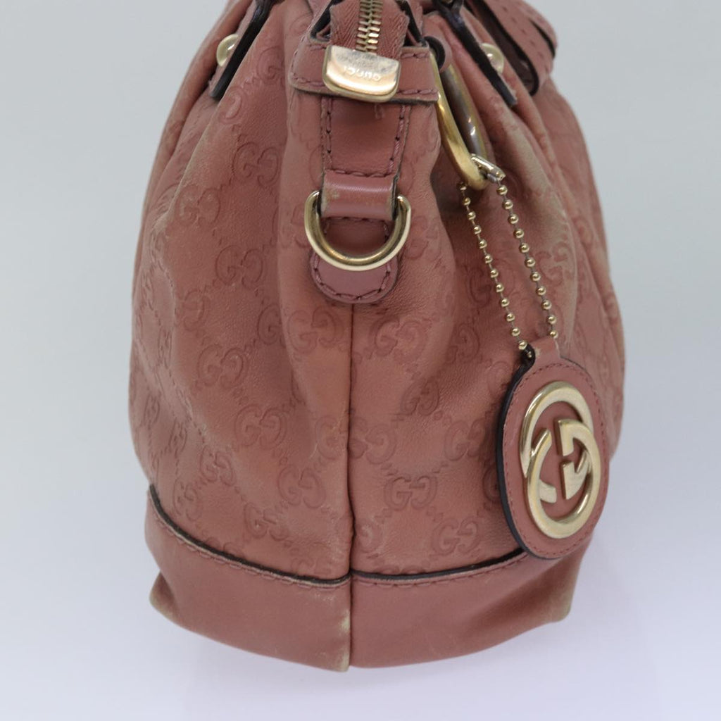 GUCCI GG Canvas Guccissima Hand Bag Leather Pink Gold 247902 84559