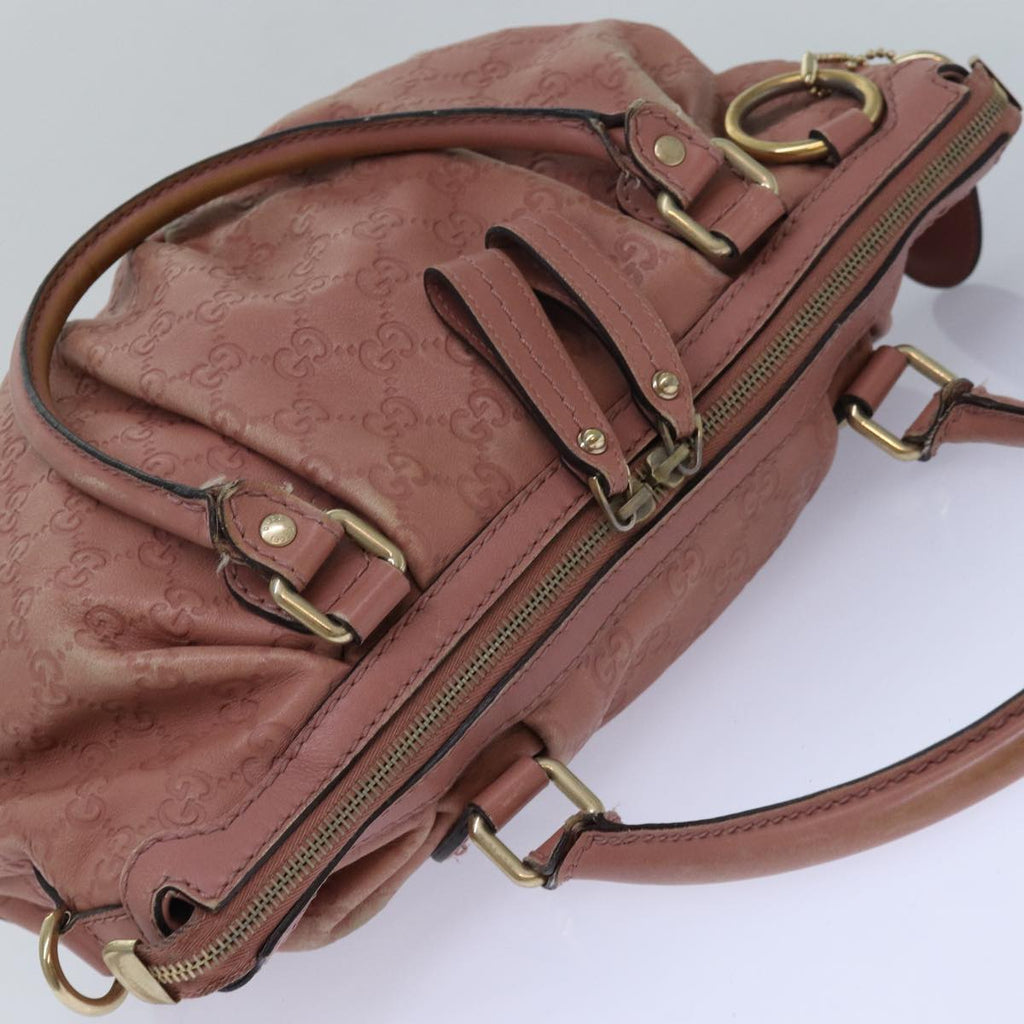 GUCCI GG Canvas Guccissima Hand Bag Leather Pink Gold 247902 84559