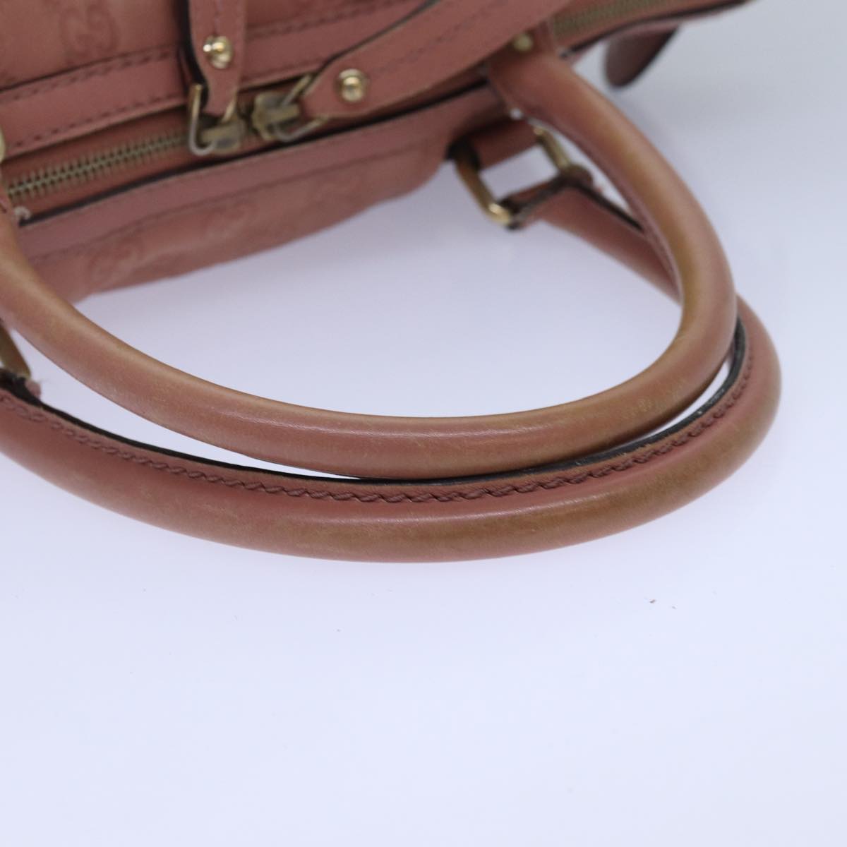 GUCCI GG Canvas Guccissima Hand Bag Leather Pink Gold 247902 84559