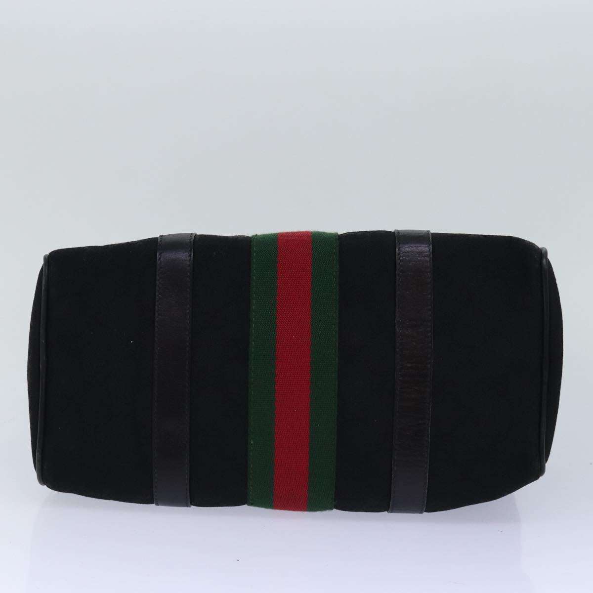 GUCCI GG Canvas Web Sherry Line Boston Bag Black Red Gold 010 378 84562