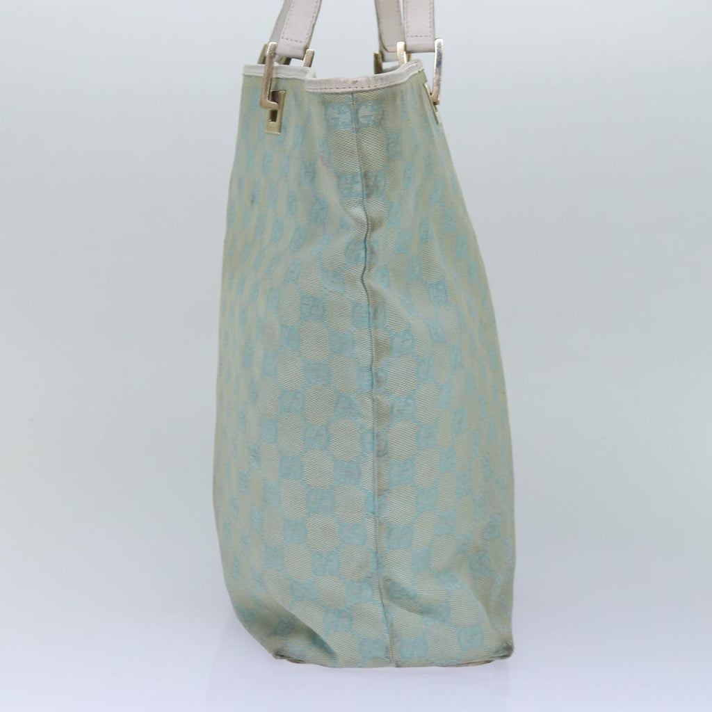 GUCCI GG Canvas Tote Bag Light Blue White gold 002 1098 84563