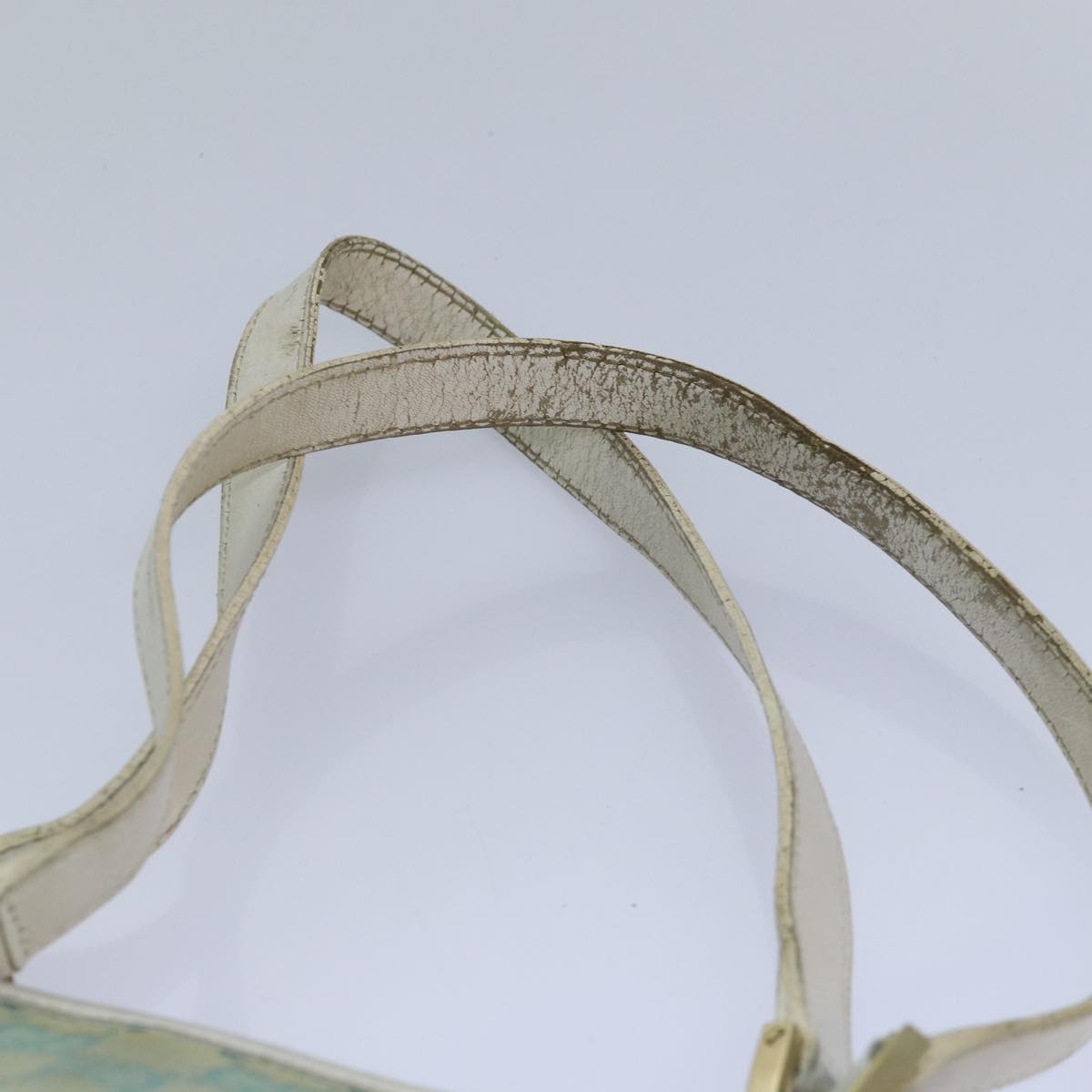 GUCCI GG Canvas Tote Bag Light Blue White gold 002 1098 84563