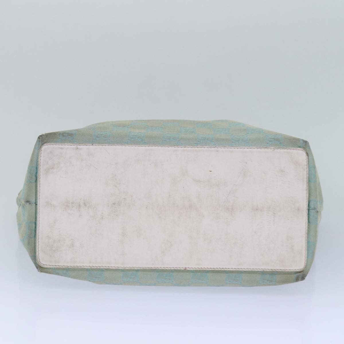 GUCCI GG Canvas Tote Bag Light Blue White gold 002 1098 84563