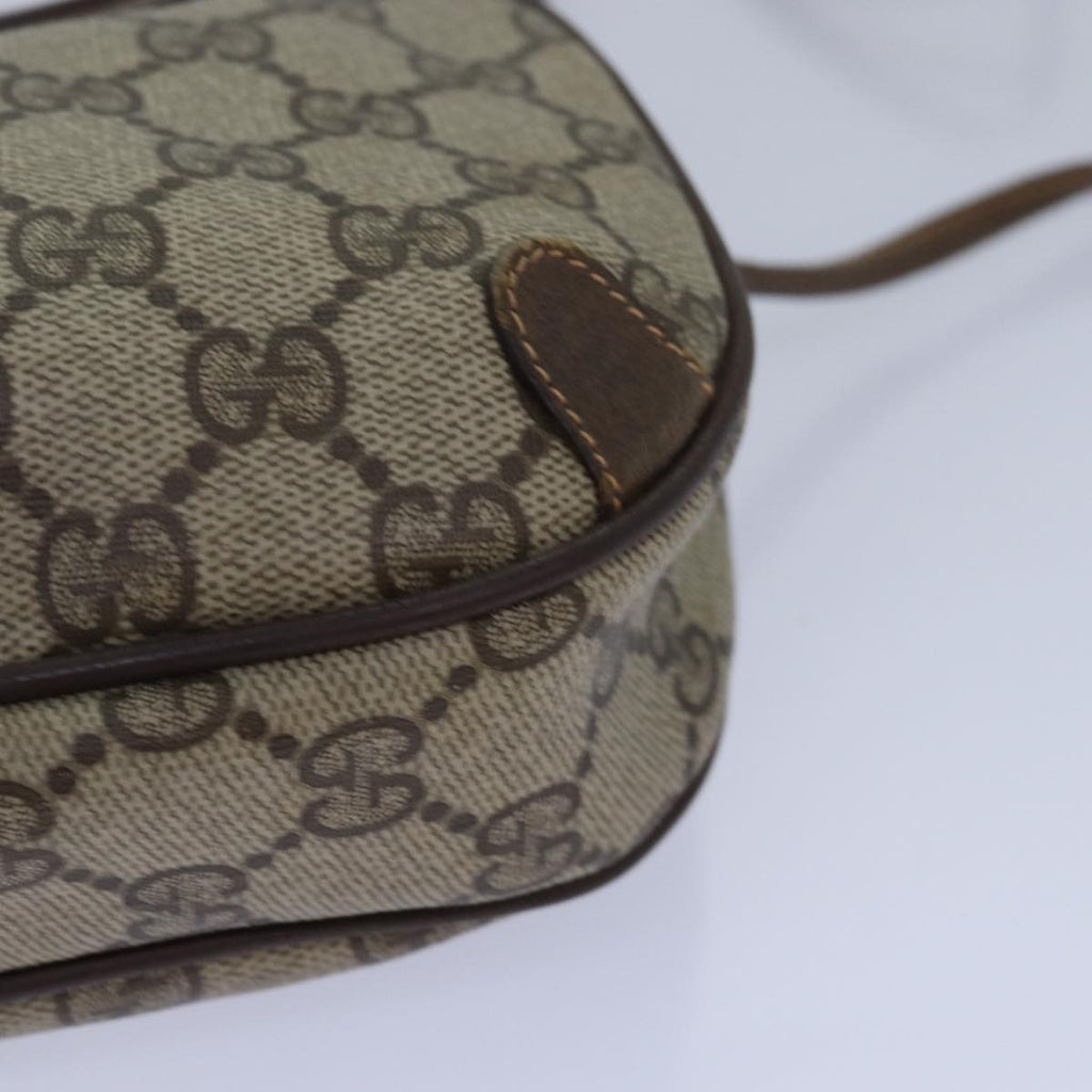 GUCCI GG Supreme Shoulder Bag PVC Leather Beige Red gold 89 02 066 84564
