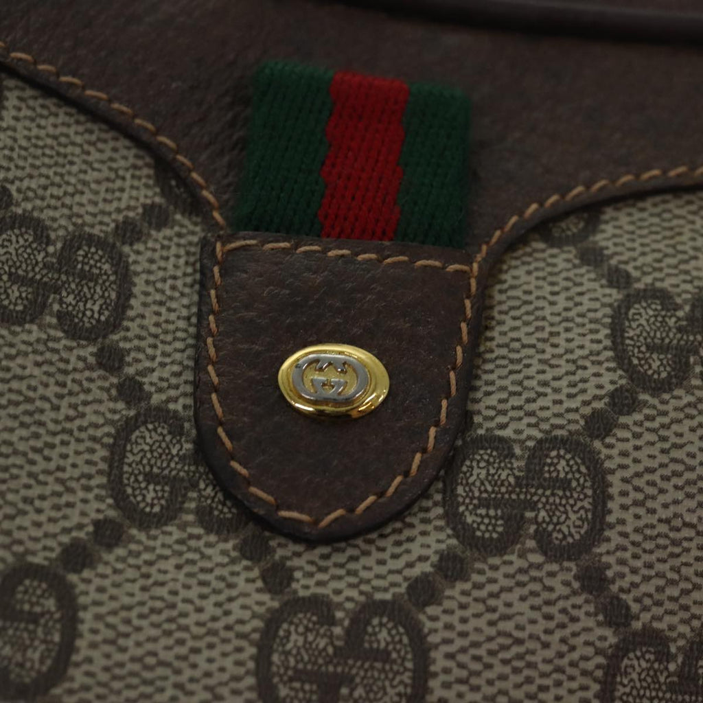 GUCCI GG Supreme Shoulder Bag PVC Leather Beige Red gold 89 02 066 84564