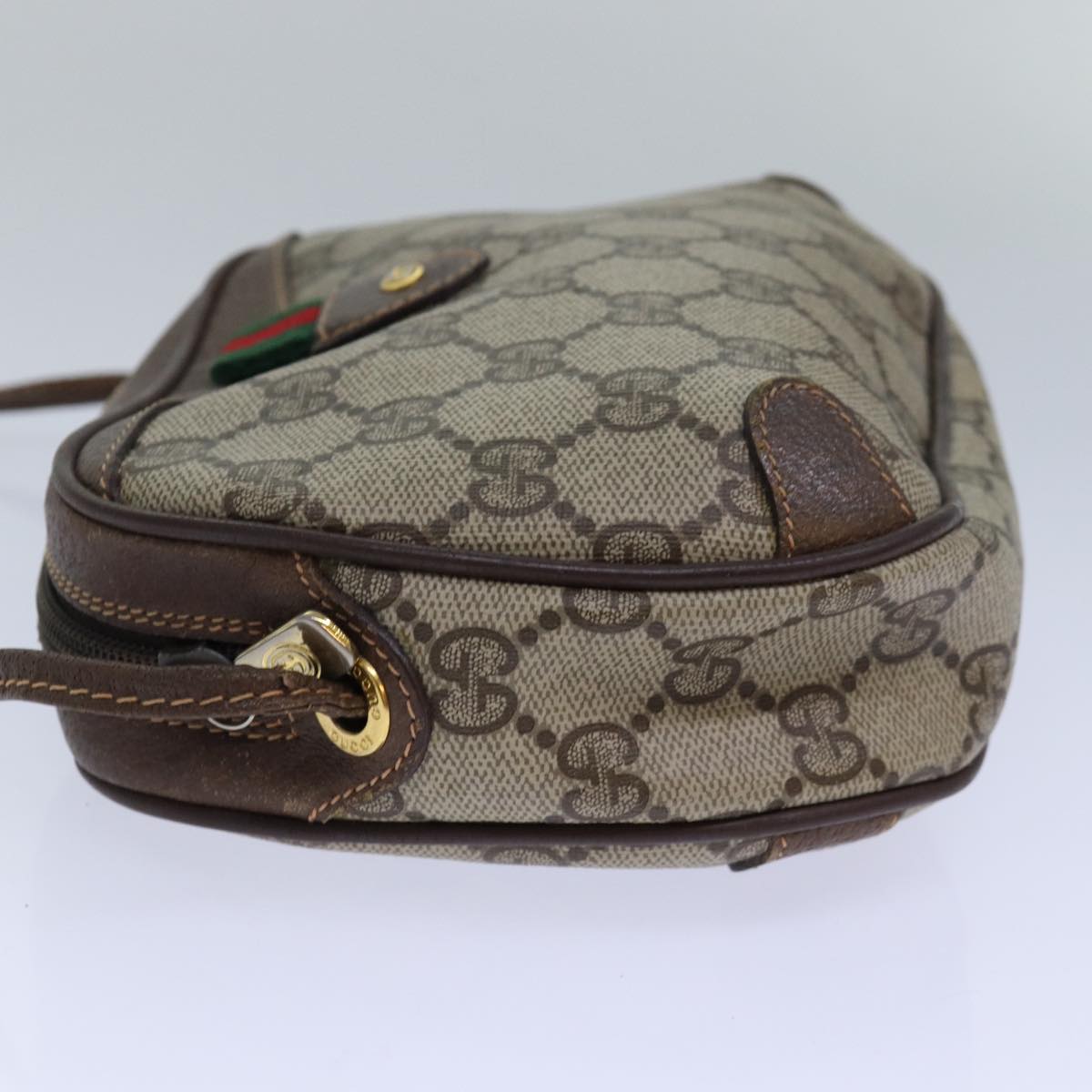 GUCCI GG Supreme Shoulder Bag PVC Leather Beige Red gold 89 02 066 84564