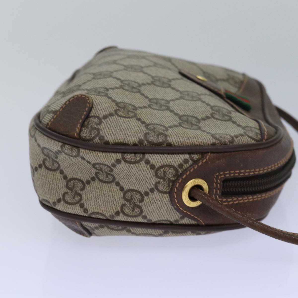GUCCI GG Supreme Shoulder Bag PVC Leather Beige Red gold 89 02 066 84564
