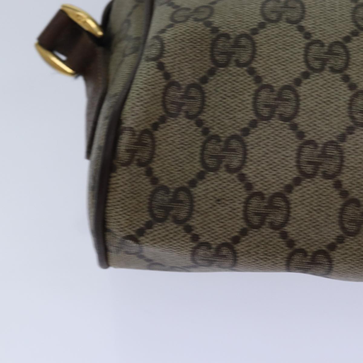 GUCCI GG Supreme Web Sherry Line Shoulder Bag PVC Beige Red gold 84565
