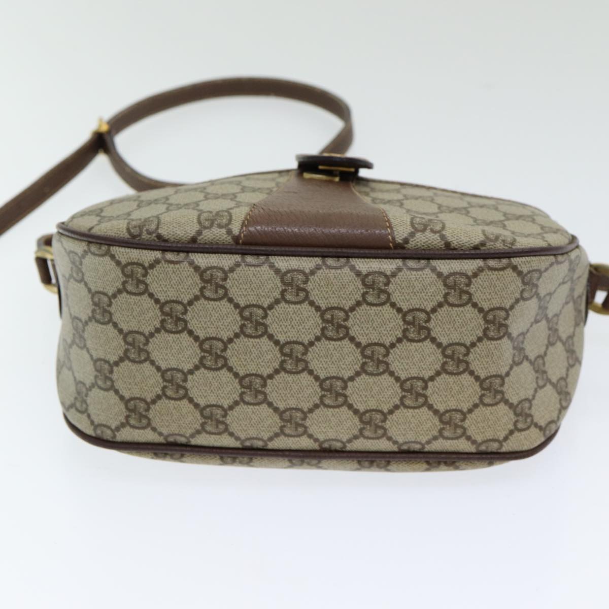 GUCCI GG Supreme Web Sherry Line Shoulder Bag PVC Beige 001 754 6177 84567