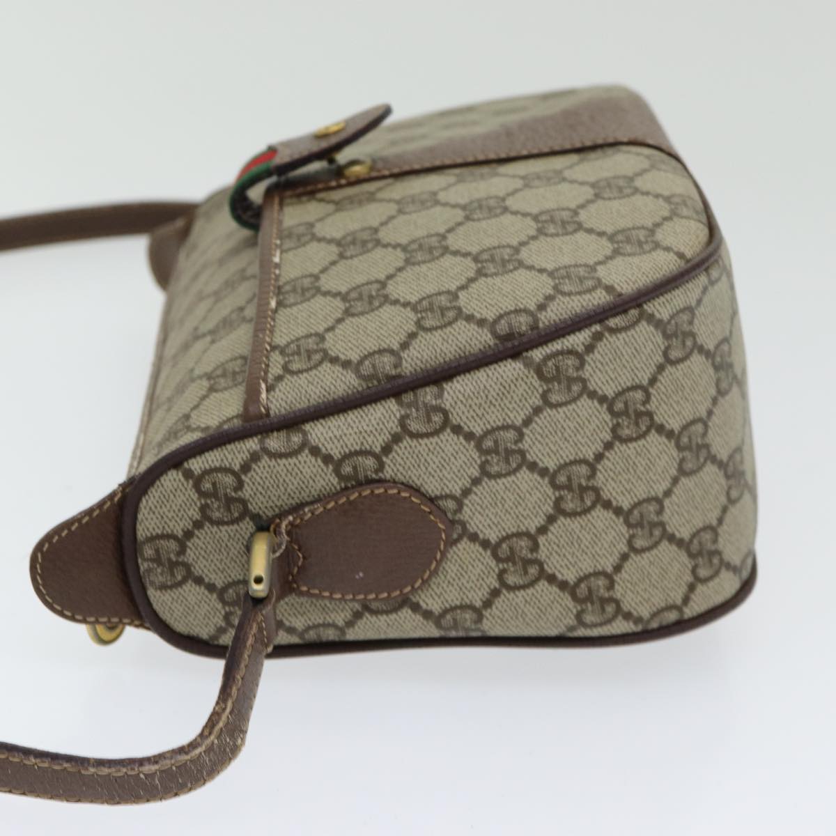 GUCCI GG Supreme Web Sherry Line Shoulder Bag PVC Beige 001 754 6177 84567