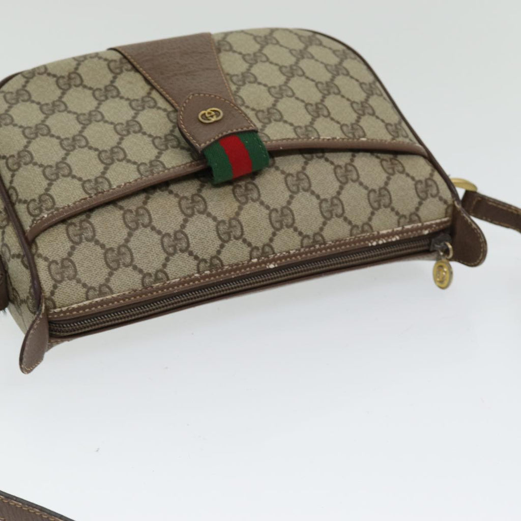 GUCCI GG Supreme Web Sherry Line Shoulder Bag PVC Beige 001 754 6177 84567