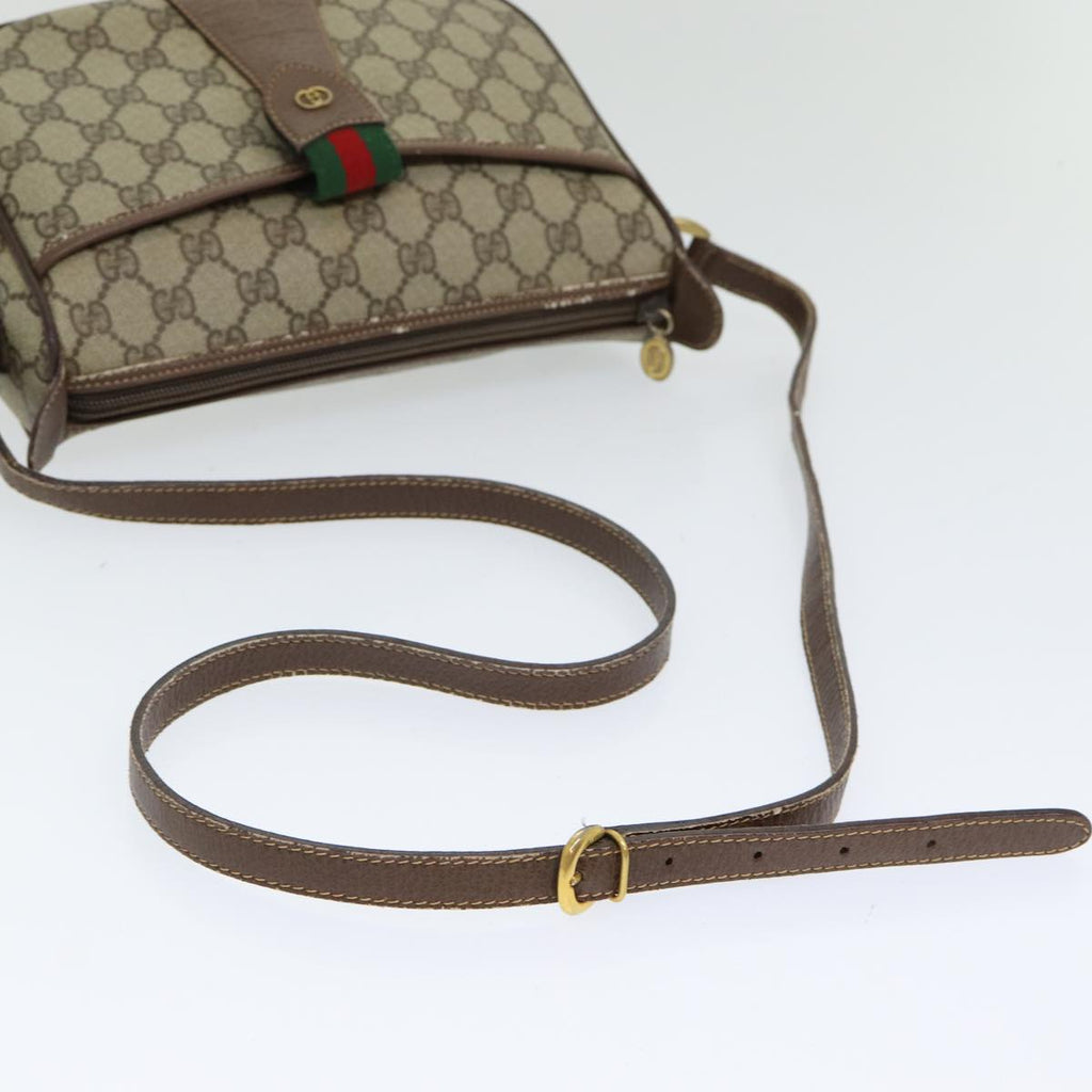 GUCCI GG Supreme Web Sherry Line Shoulder Bag PVC Beige 001 754 6177 84567
